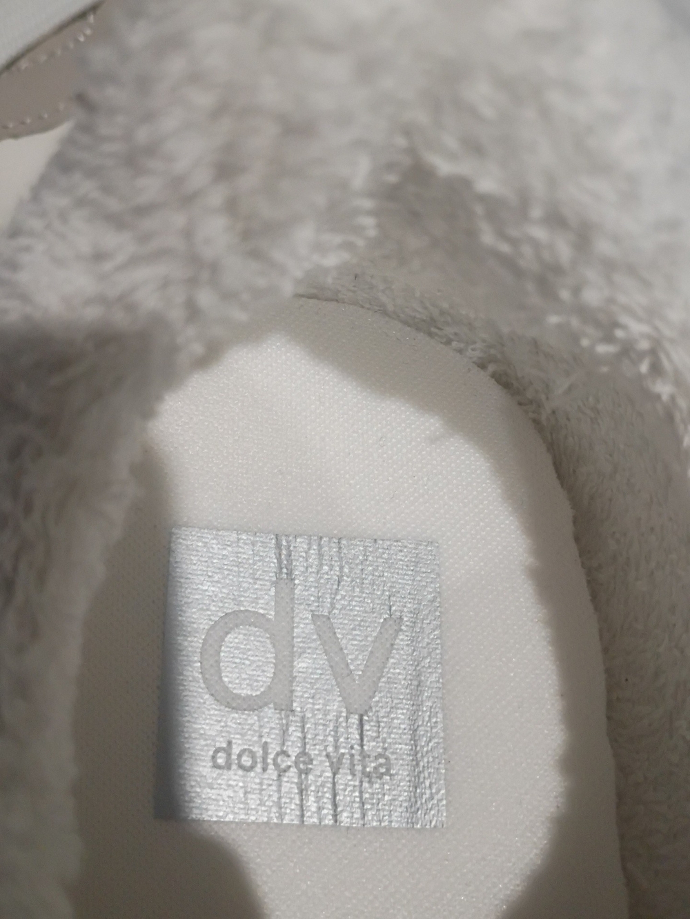 Dolce Vita White, Black & Beige Women's Sherpa-Lined Sneakers - Picture 2 of 8